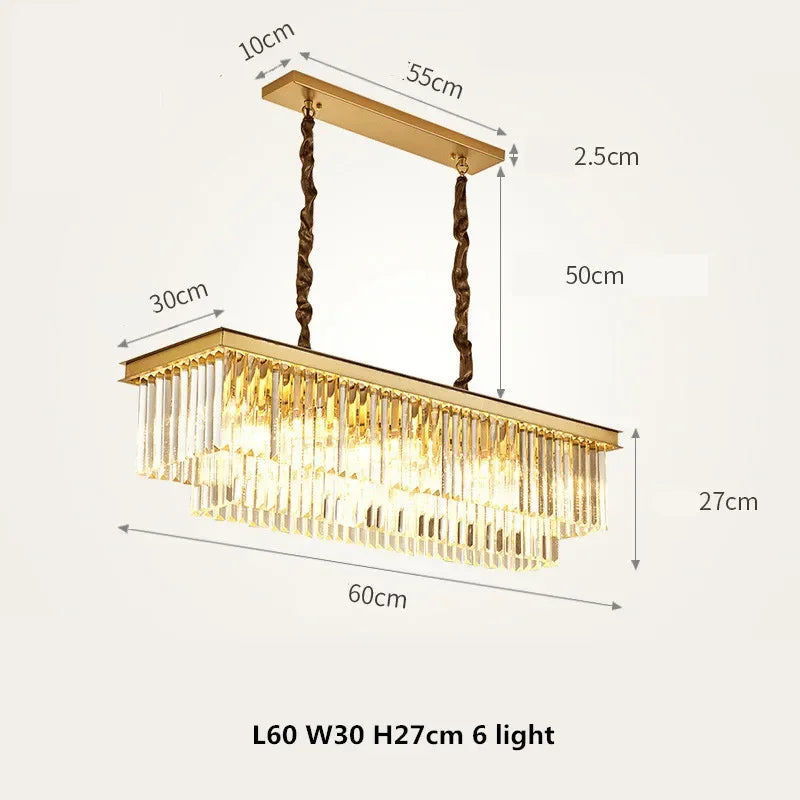 lustre rétro en métal avec chaîne suspendue et cristal