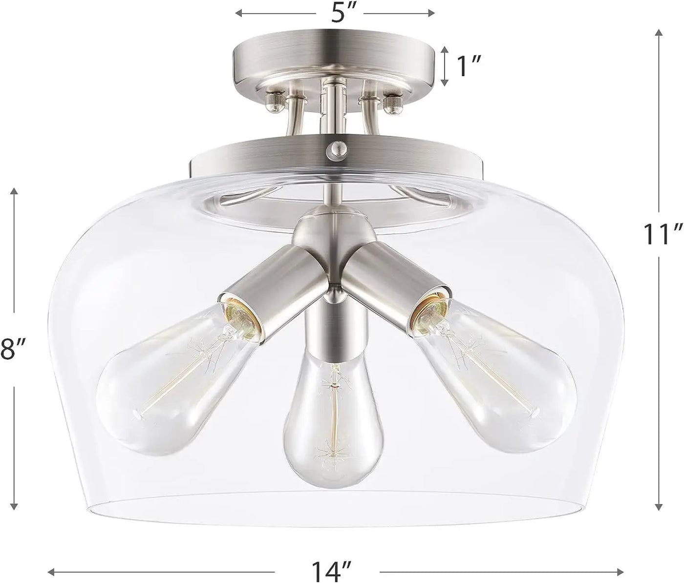 plafonnier moderne en verre américain avec éclairage de lustre en métal