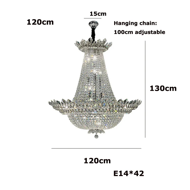 lustre led k9 cristal palace à intensité variable pour un éclairage élégant