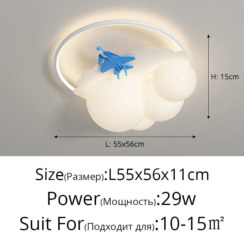 lustre moderne led pour enfant en forme d'avion