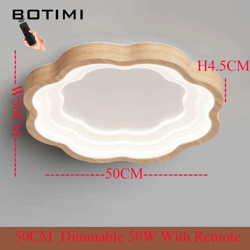 Plafonnier LED rectangulaire en bois