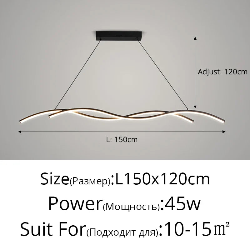 Modern minimalist dining room LED chandelier, living room, study room, bedroom, bar, interior decoration lighting chandelier