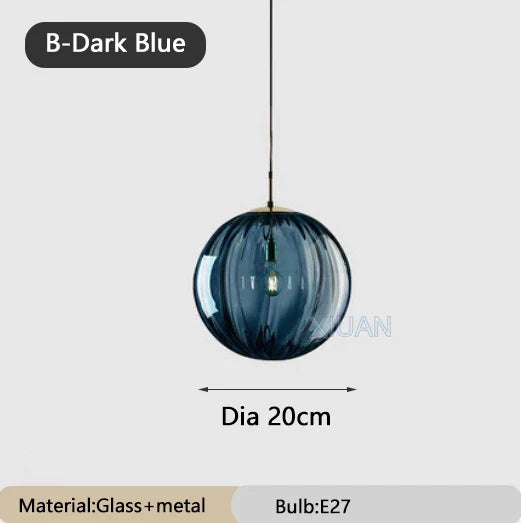 lustre en verre coloré lumineux pour restaurant