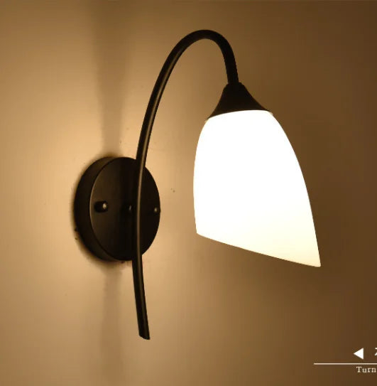 lampe de chevet américaine antique en verre et fer led pour hôtel