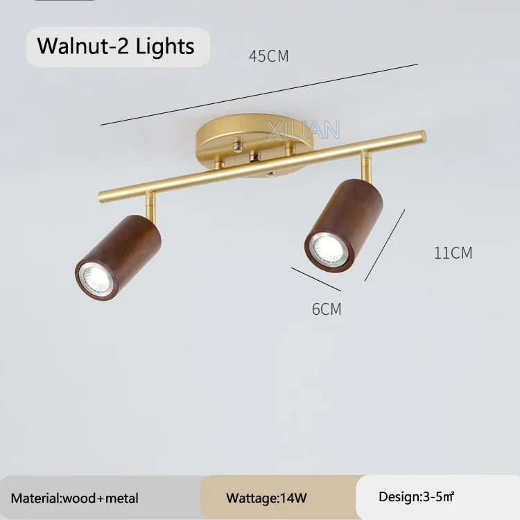spot de plafond réglable en bois pour hôtel et magasin