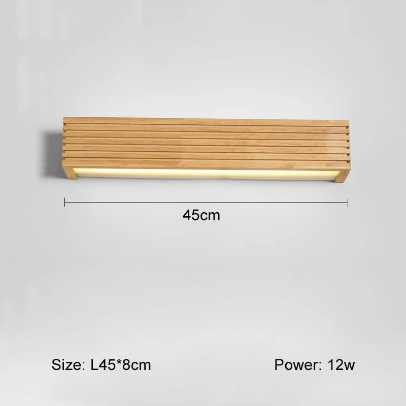 applique murale led en bois massif style nordique pour lecture