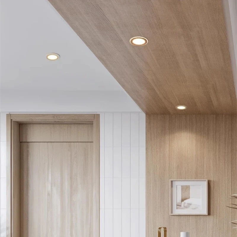 Plafonnier LED encastré Ultra-mince en Grain de bois