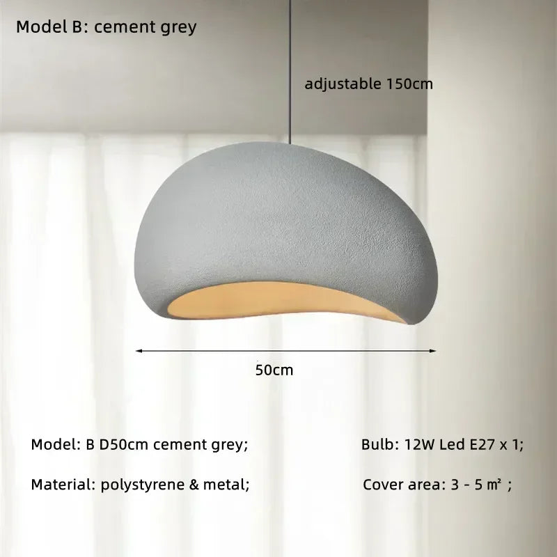 Japanese Pendant Light Resin Suspension Ceiling Chandelier Hanging Lamp for Living Dining Room Kitchen Loft Staircase