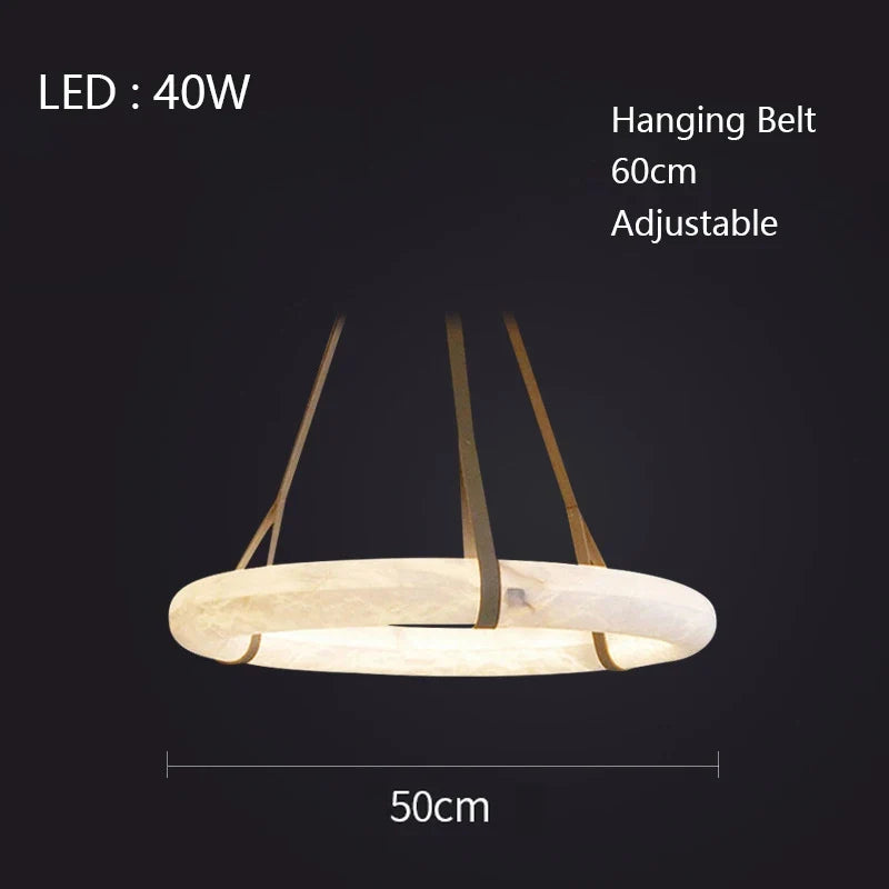 lustre led en cuivre et marbre naturel luxueux minimaliste