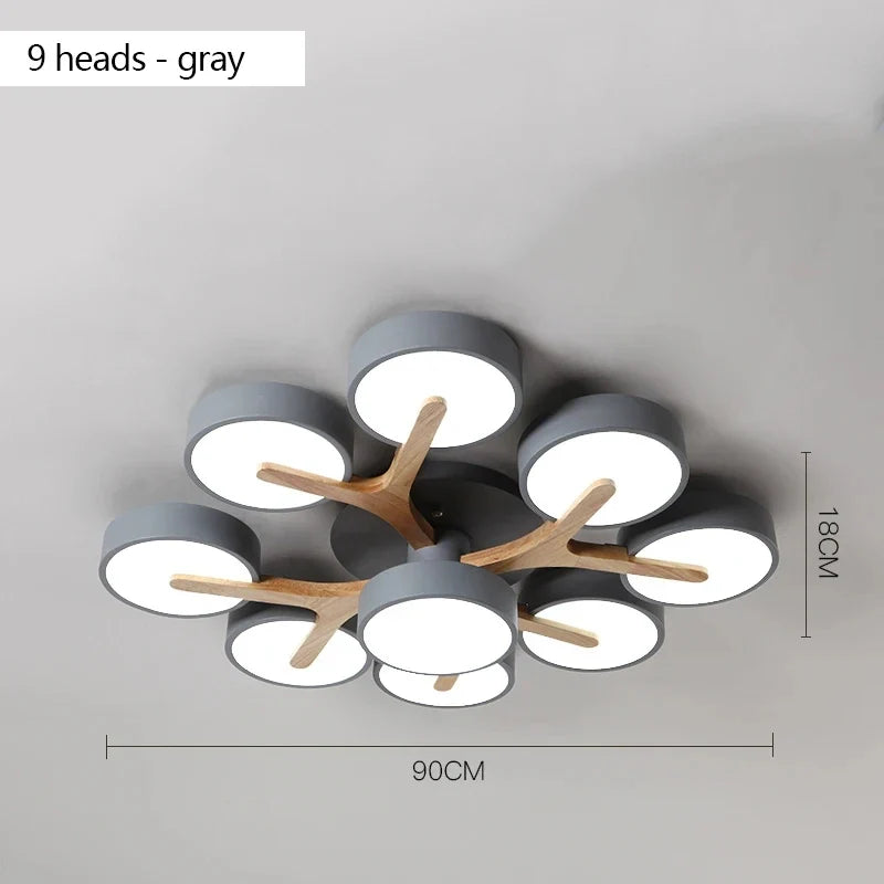 lustre moderne en bois pour décoration intérieure nordique lumineux