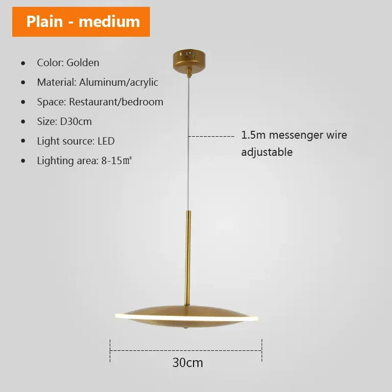 suspension LED ronde en métal design moderne fil réglable livraison artistique