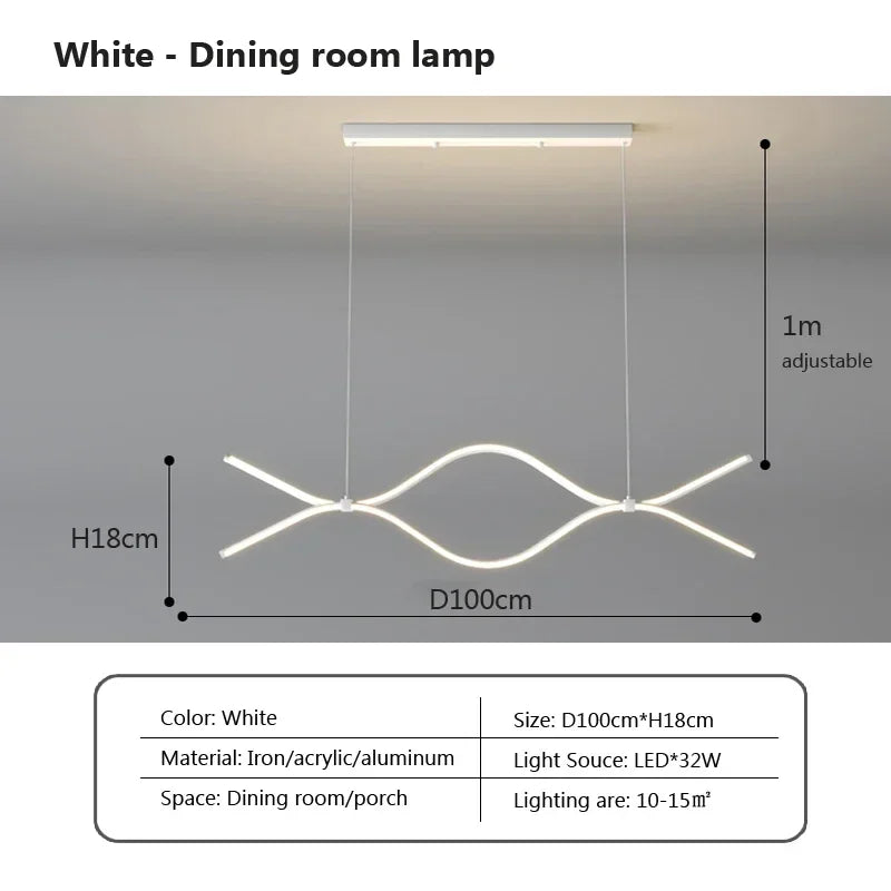 suspension moderne à LED pour un éclairage intérieur élégant