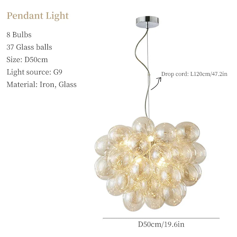 lustre moderne en verre pour décoration intérieure créative