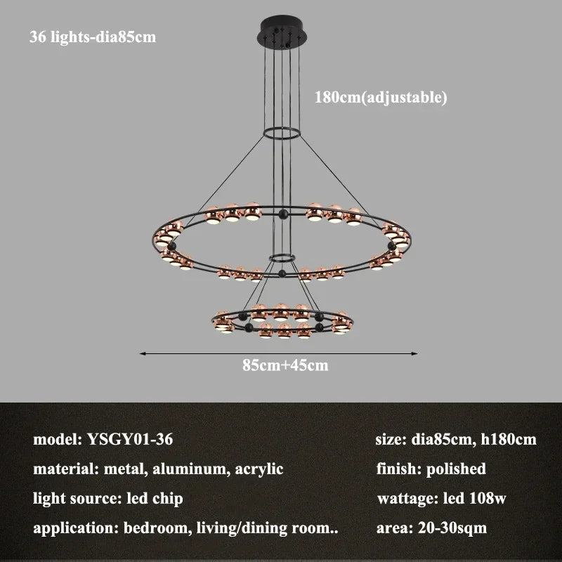 lustre led créatif italien en forme de haricot pour décoration intérieure