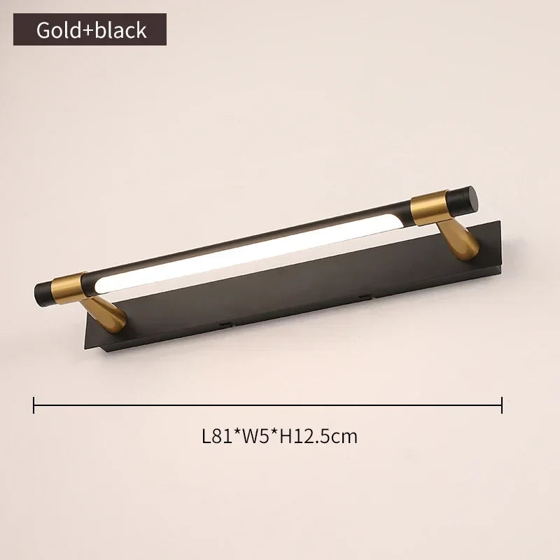 applique led moderne en cuivre pour miroir avant