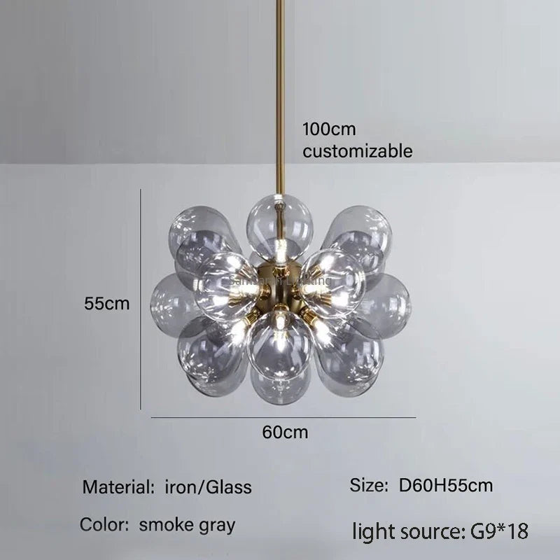suspension moderne en verre design pour décoration intérieure