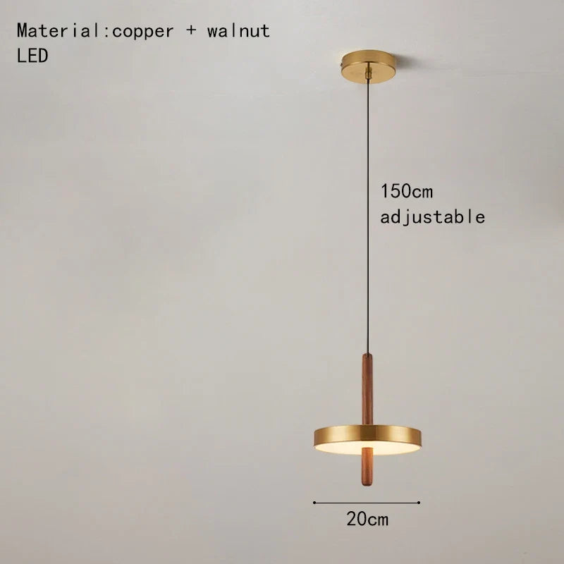 lustre nordique en bois et métal doré réglable pour intérieur