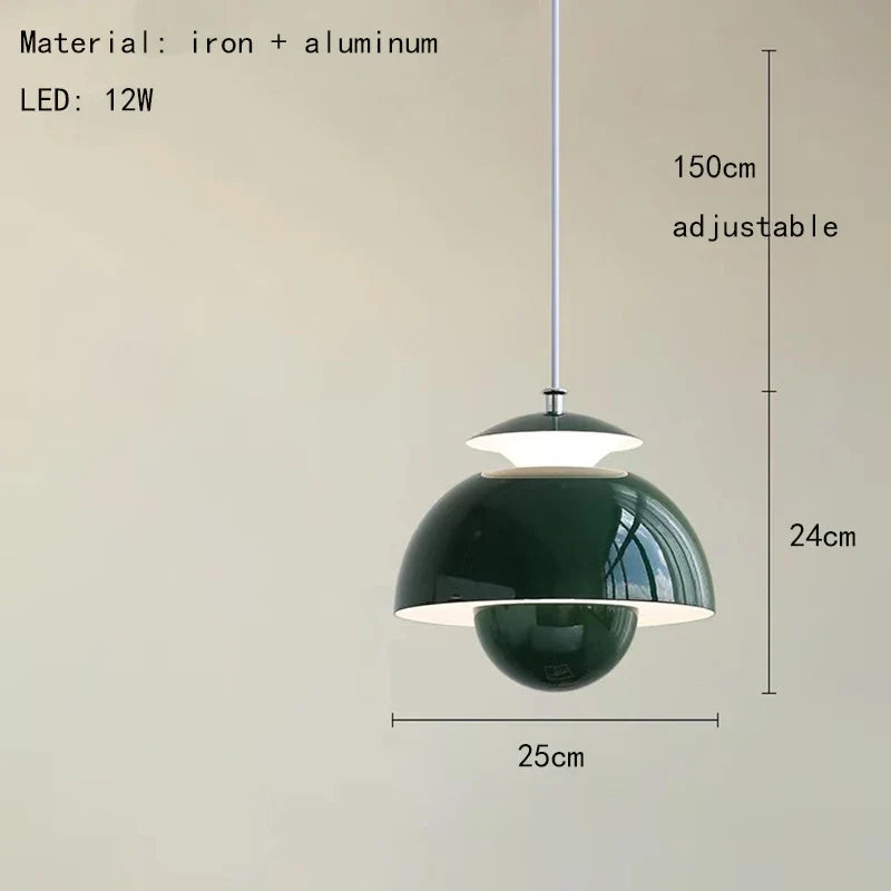 suspension led moderne en métal avec cordon réglable