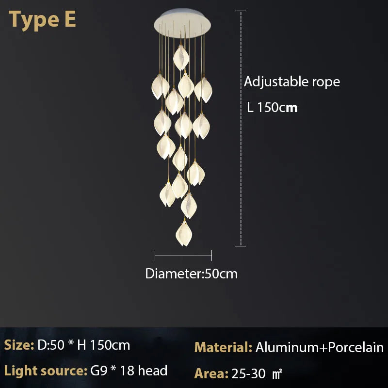 Lustre Magnolia en céramique