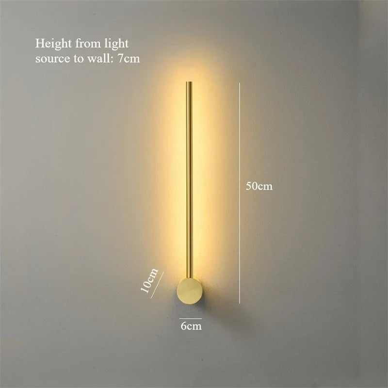 applique murale led nordique tige dorée style moderne créatif simple