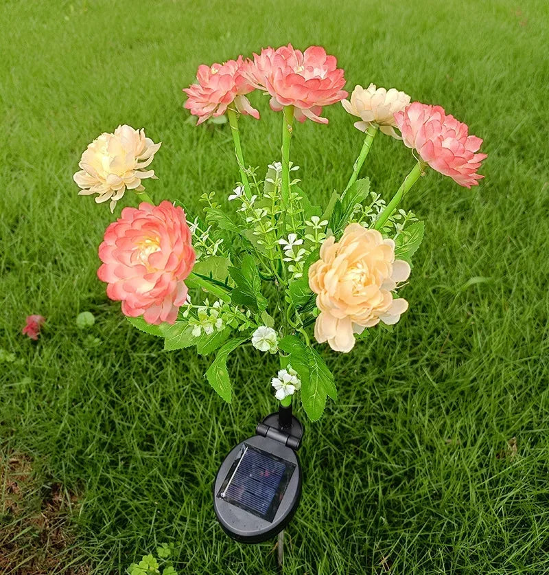 éclairage solaire en forme de rose pour jardin extérieur