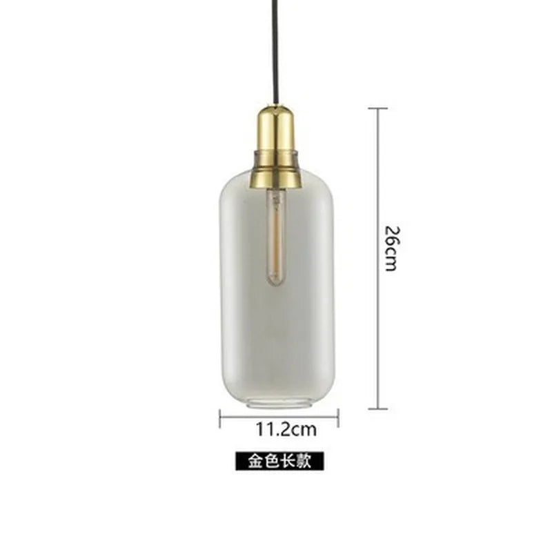 suspension en verre avec détail en marbre design industriel élégant