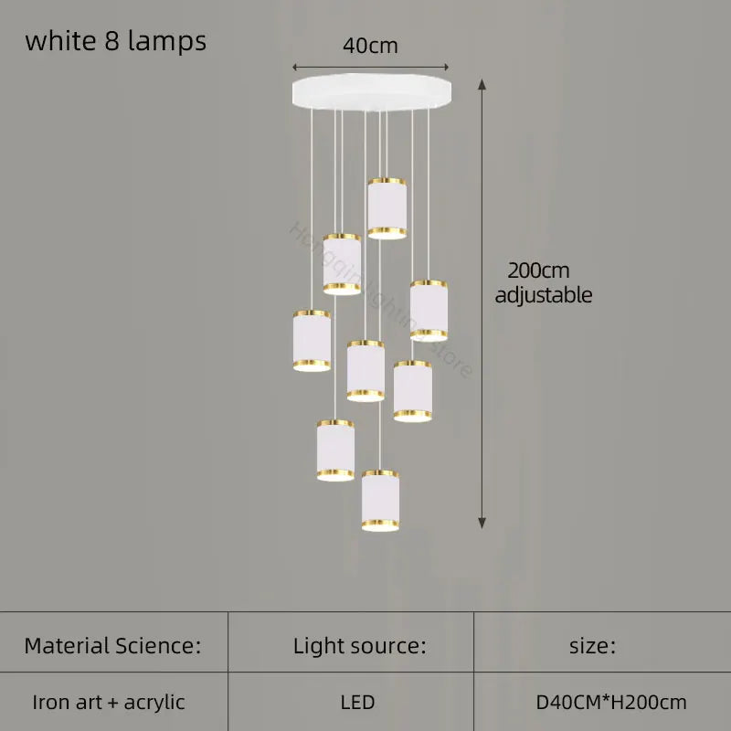 lustre moderne led pour escalier et intérieur contemporain