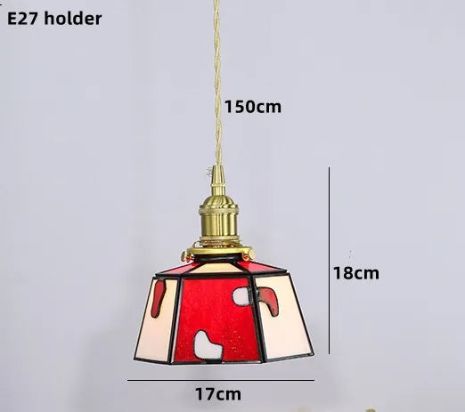 suspension nordique en verre teinté et cuivre élégant