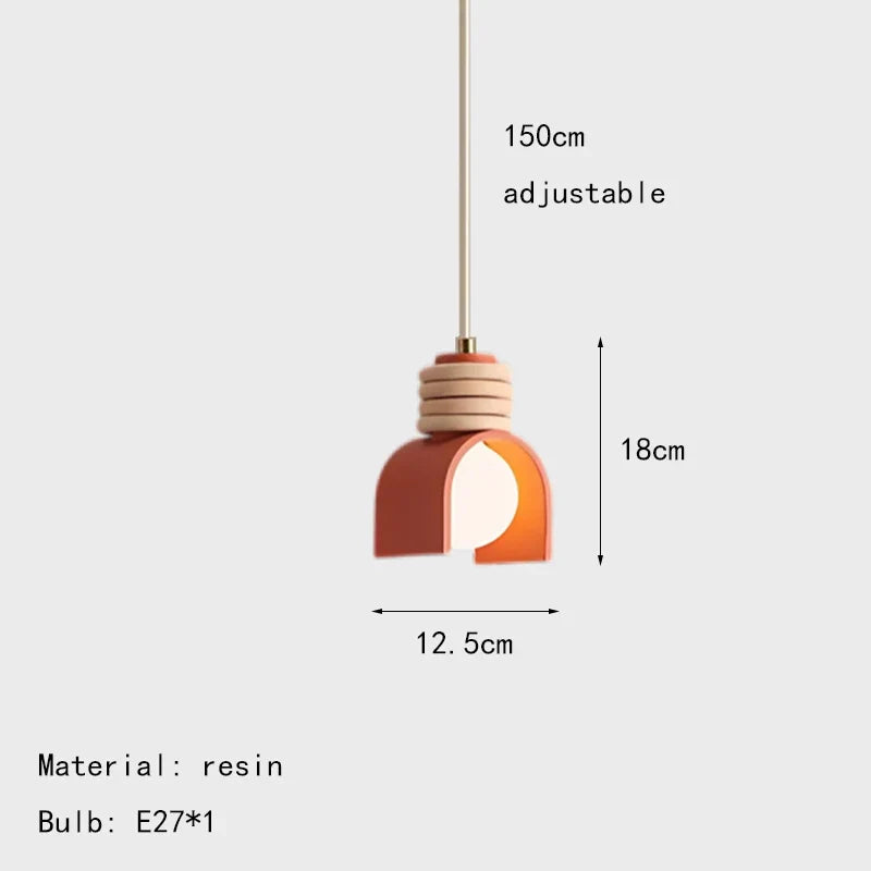 lustre led en résine style moderne cordon réglable éclairage intérieur
