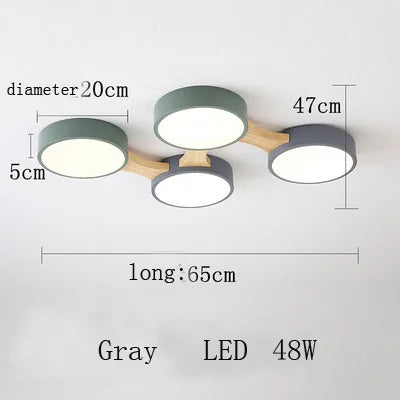 plafonnier moderne en bois avec éclairage led intérieur