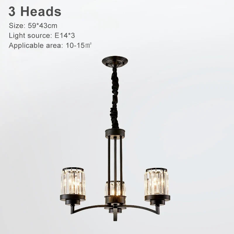 lustre en cristal rétro américain design chic pour décoration intérieure