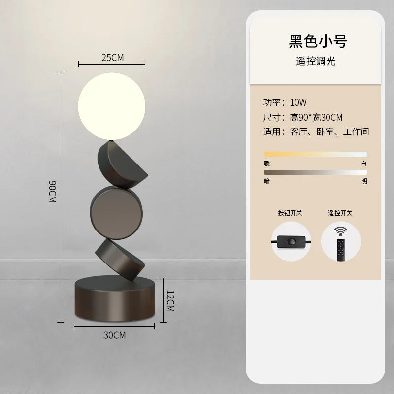 lampadaire design rond en verre pour décoration moderne