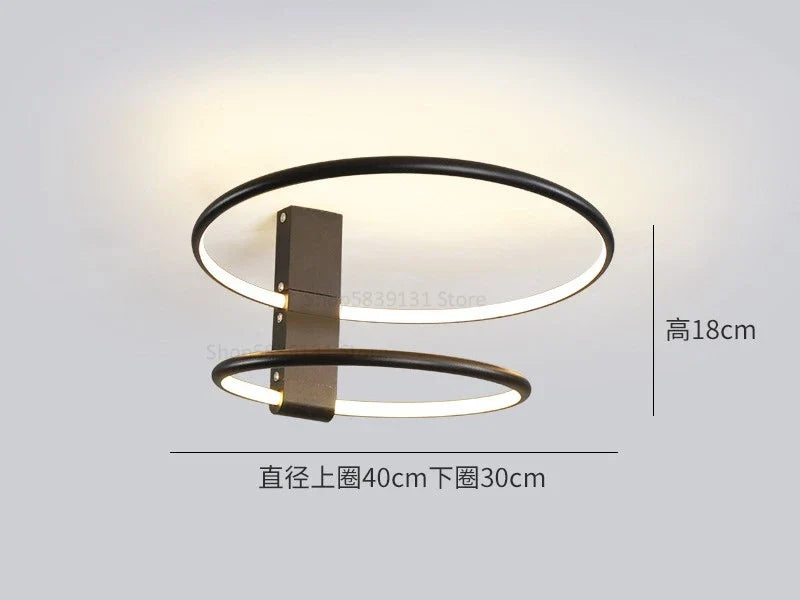 plafonnier circulaire moderne à led avec rotation créative à 360 degrés