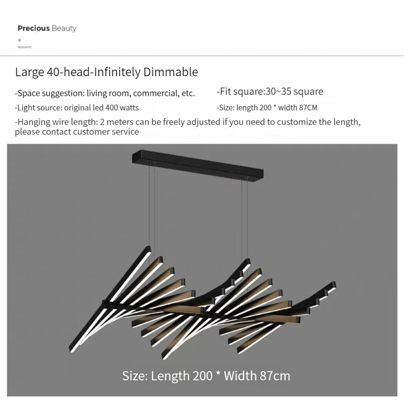 suspension nordique à leds pour décoration moderne intérieure