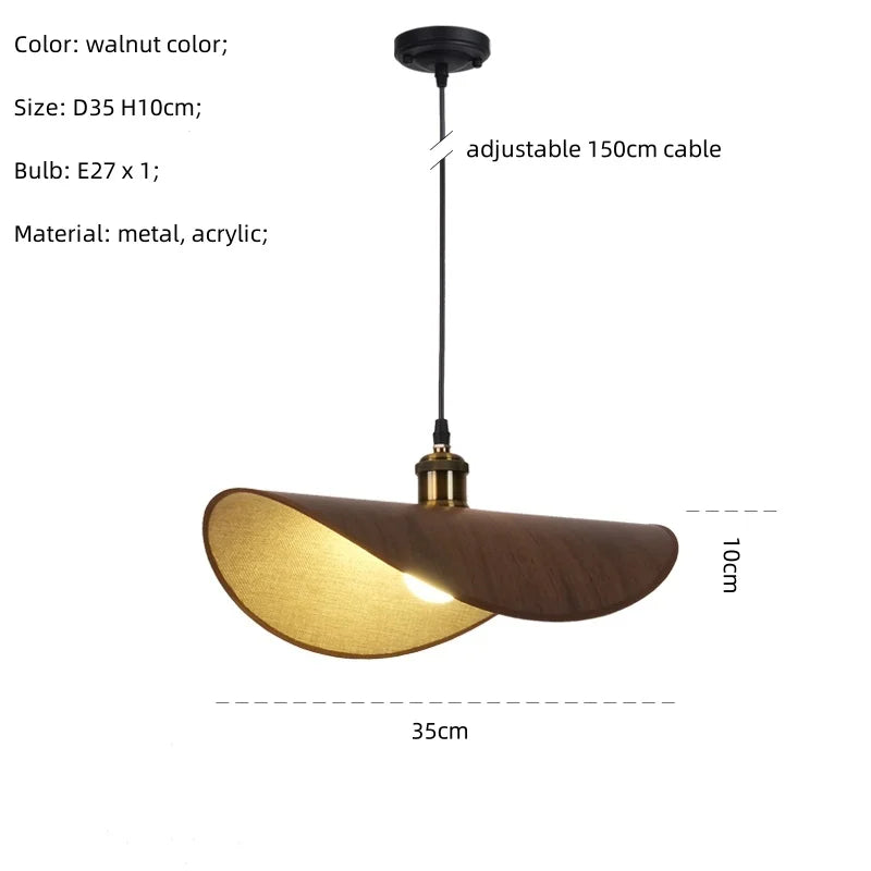 suspension Wabi Sabi minimalisme E27 Led lumière rétro chapeau Led suspension lampe salle à manger nordique lampe Led Droplight Luminarias