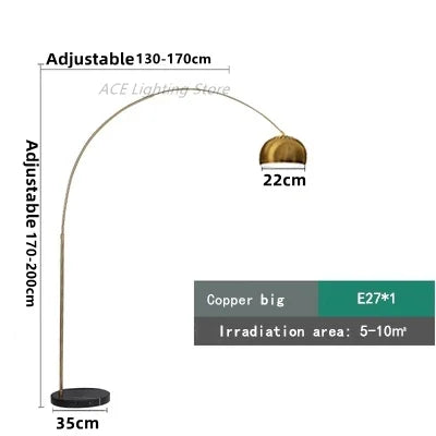 Lampadaire arc en métal LED décoration galvanoplastie