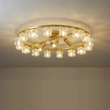 lustre en cuivre et cristal pour décoration moderne 2024