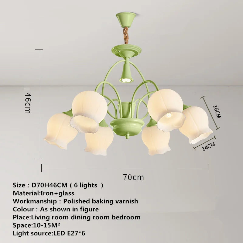 2023 Modern Green Hanging Ceiling Lamp LED Creative Aromatherapy Candle Design Pendant Chandelier Light For Home Bedroom