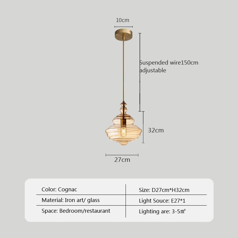 Suspension en verre de style industriel
