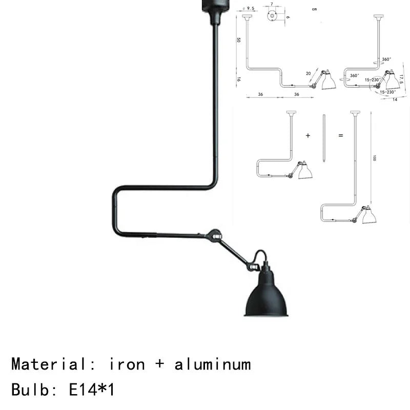 suspension rotative en métal pour un éclairage stylé