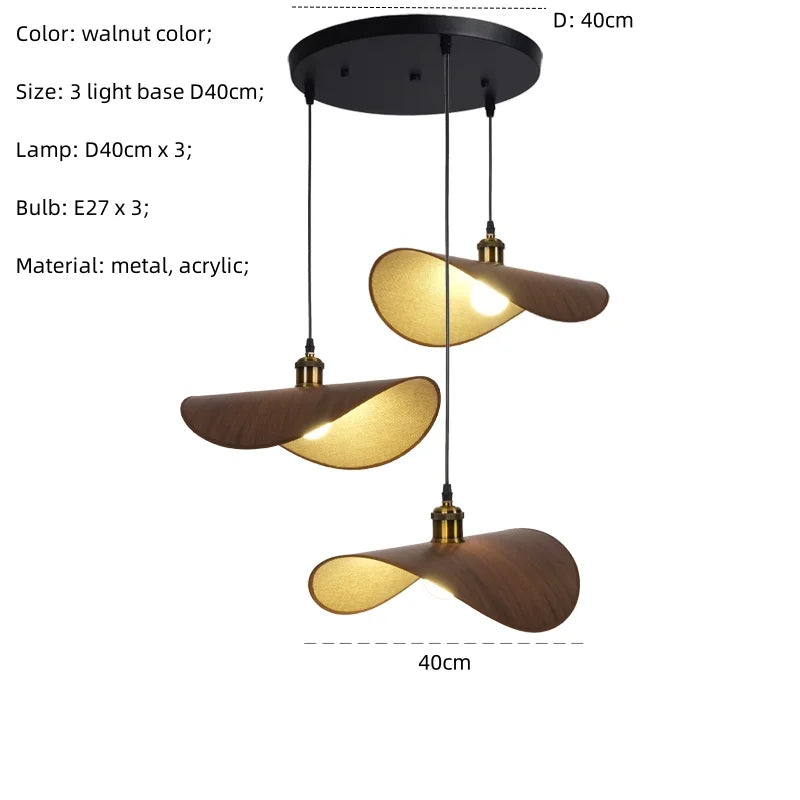 suspension Wabi Sabi minimalisme E27 Led lumière rétro chapeau Led suspension lampe salle à manger nordique lampe Led Droplight Luminarias