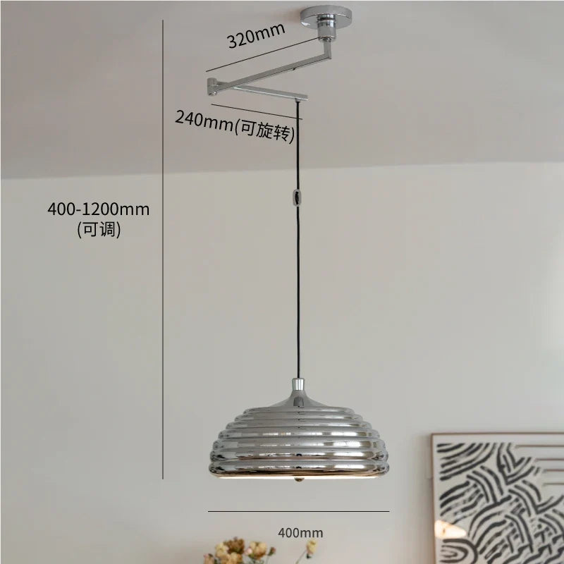 suspension rétro à LED avec bras pivotant pour intérieur industriel