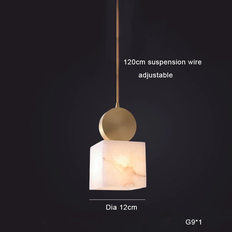 Lampe suspension marbre LED minimaliste