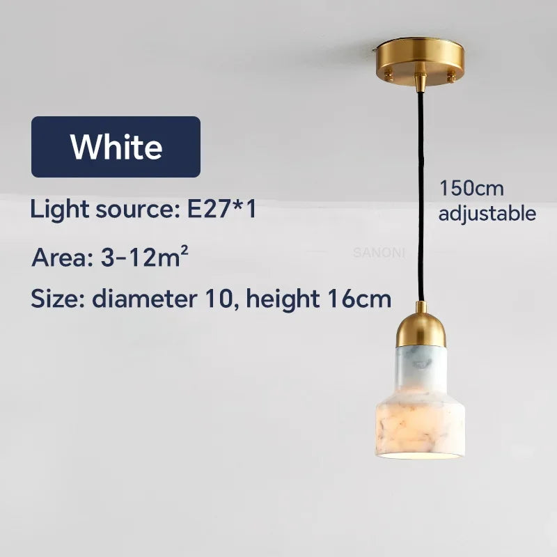 suspension nordique en marbre et cuivre design moderne