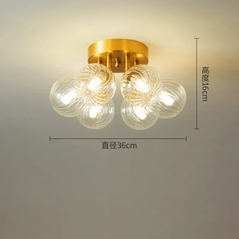 lustre moderne de haricots magiques avec boule de verre pour décoration intérieure
