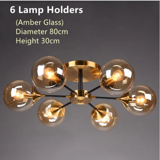 lustre moderne en verre boule pour un éclairage élégant