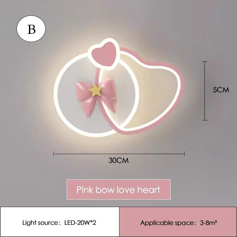 lampe de chevet mignonne pour chambre de princesse avec nœud rose