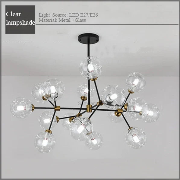 Modern minimalist kitchen, family, bedroom, dining-room, droplight attic luxury glass bubbles molecular droplight