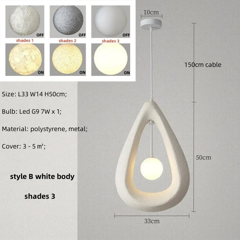 Nordique salle à manger suspension Led lumières Wabi Sabi Led suspension lampe chambre minimalisme suspension lampe décor à la maison éclairage intérieur lampe