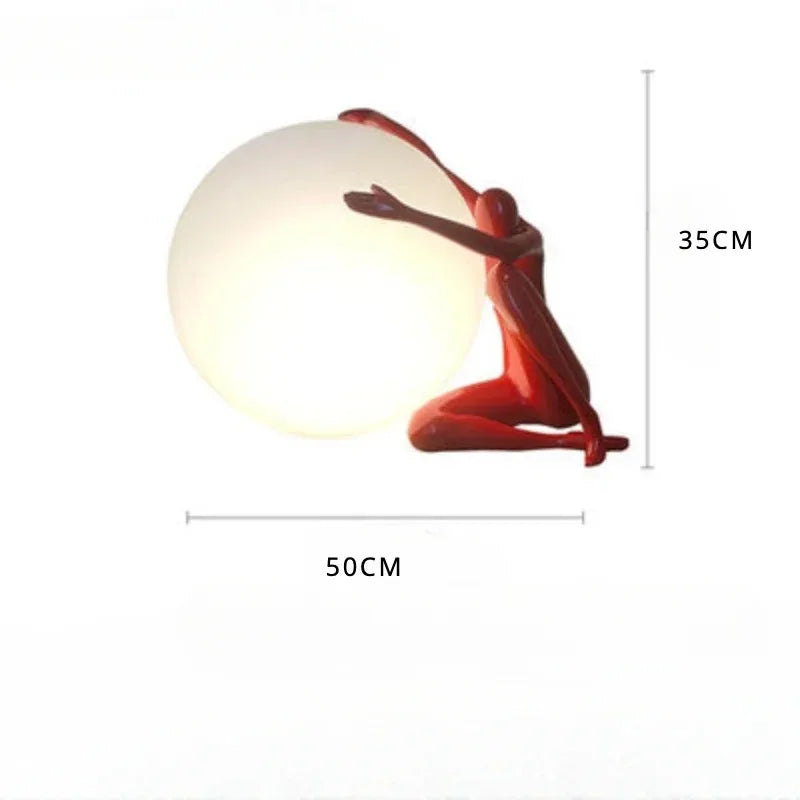 lampe de table créative design ballon humanoïde artistique